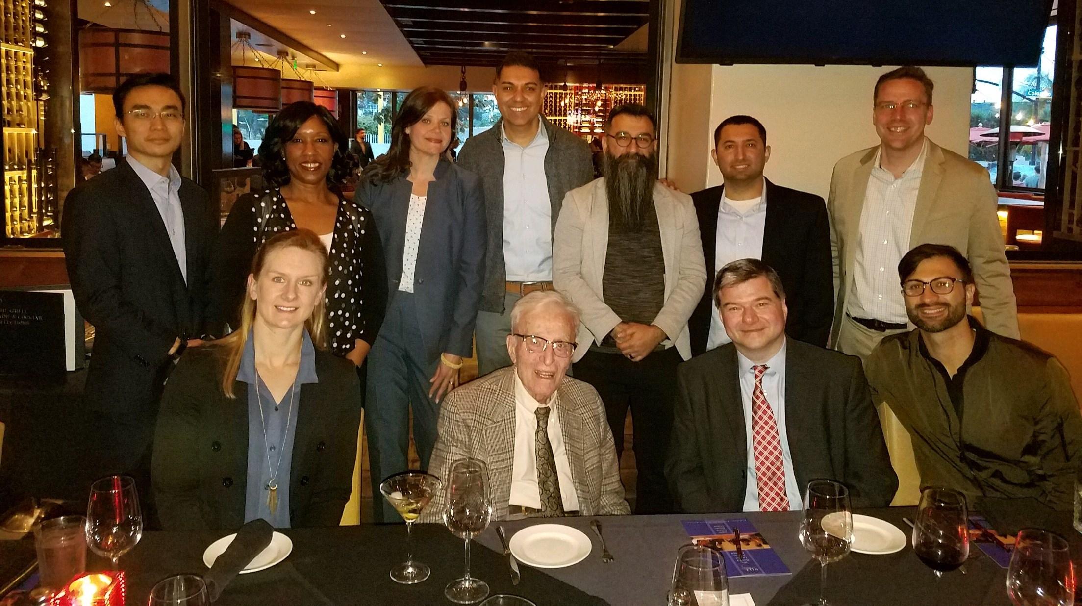 Dean of the Honors College Louis Hamilton in LA area Honors alumni had the pleasure of having dinner with Albert Dorman 45/99 HON in Santa Monica on March 19th Standing from left to right: Norbert Chang 13H Lois Chipepo Assistant Dean of Enrollment Janet 